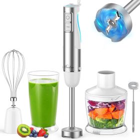Hand Blender, 5 in 1 Multi-Purpose Immersion Blender set, 1100 watts 12 Adjustable Speed Stick Blender, 600ml Beaker, 500ml Food Processor Contai