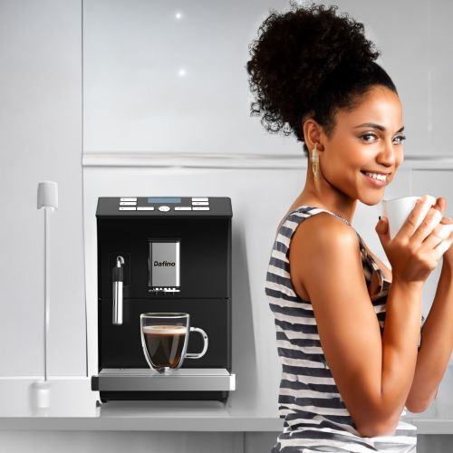 Espresso Machine with Milk Frother - Fully Automatic for Perfect Coffee, Black Espresso Machine with Milk Frother - Fully Automatic for Perfect Coffee, Black