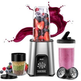 VEWIOR 1000W Smoothie Blender for Shakes and Smoothies; 11 Pieces Personal Blender for Kitchen; 2*23oz+10oz Blender Cups with To-Go Lids for Frui