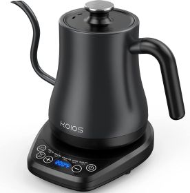 Electric Gooseneck Kettle Temperature Control & 5 Variable Presets;  Pour-Over Tea Kettle for Coffee Brewing;  Stainless Steel Inner;  1200W Rapi