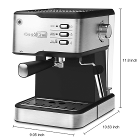 20Bar Espresso machine 950W semi-automatic coffee machine 1 cup / 2 cup compatible with ESE POD capsule filter and milk foam device steam rod ste