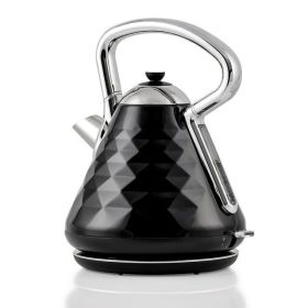 Electric Kettle Hot Water Boiler Stainless Steel 1.7 L Automatic Shut-Off 1500W Cleo Collection Cool Touch Handle Portable Brew Coffee Maker Tea (Actual Color: Black)
