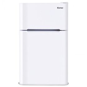3.2 cu ft. Compact Stainless Steel Refrigerator (Color: White)