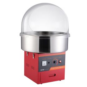 VEVOR Electric Cotton Candy Machine, 1000W Candy Floss Maker, Commercial Cotton Candy Machine with Cover, Stainless Steel Bowl, Sugar Scoop, Draw (With Vehicle or Not: No, Color: Red)